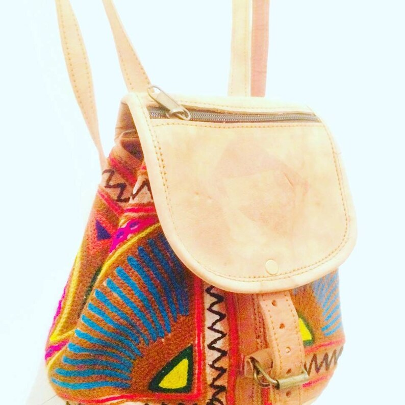 Leather Bag Vintage Embroidered Camel Indian Woven Back Pack - Woven Leather Bags India Leather Bag Vintage Embroidered Camel Indian Woven Back Pack - Woven Leather Bags India