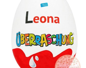 Personalisiertes XXL Überraschungsei - Ü-Ei mit neuer Schrift Geburtstag Geschenk Üei Geschenkidee