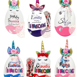 Personalisiertes XXL Überraschungsei mit Einhorn Motiv üei Geschenk Geschenke image 1