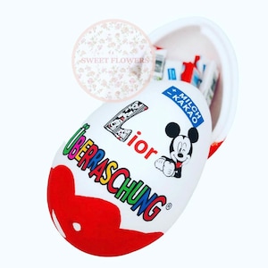 Personalisiertes XXL Überraschungsei Minnie oder Mickey Mouse Üei Geschenk Bild 5