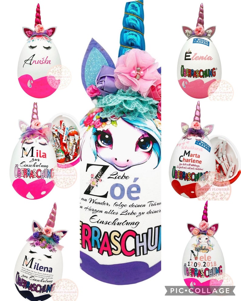 Personalisiertes XXL Überraschungsei mit Einhorn Motiv üei Geschenk Geschenke image 2