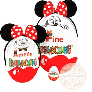 Personalisiertes XXL Überraschungsei Minnie oder Mickey Mouse Üei Geschenk Bild 1