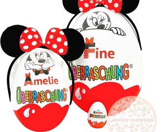 Personalisiertes XXL Überraschungsei Minnie oder Mickey Mouse Üei Geschenk