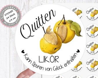 24 zuckersüßer Sticker Aufkleber 4cm Quitten LIKÖR Weihnachten Christmas von Lüttentüddel®