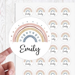 24 personalisiert Sticker Aufkleber Regenbogen Schule für Hausaufgabenheft Bücher Einschulng Name personalisiert von Lüttentüddel®