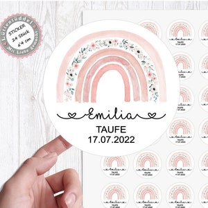 sugar-sweet stickers "baptism" or communion, confirmation etc. 24 pieces 4 cm rainbow flower personalized by Lüttentüddel®