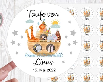 24 personalisiert Sticker Aufkleber Kommunion Taufe Firmung Konfirmation Arche personalisiert von Lüttentüddel®