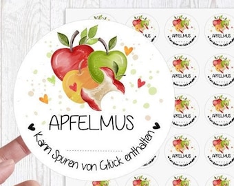 24 sugar-sweet sticker stickers 4 cm to write on yourself Applesauce ... may contain traces of happiness from Lüttentüddel®