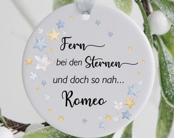 Sternenkind Sterne Erinnerungsanhänger Keramik Anhänger  Weihnachtsanhänger erstes Weihnachten personalisiert Geschenk von Lüttentüddel®