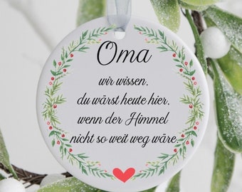 Erinnerungsanhänger Keramik Anhänger Weihnachtskranz Weihnachten Weihnachtsanhänger personalisiert Geschenk Oma, Opa von Lüttentüddel®