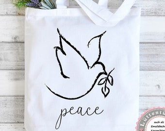 Tasche Beutel Einkaufstasche Taube Peace Friede Geschenk Geburtstag von Lüttentüddel®