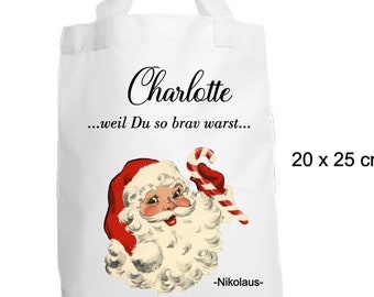 zuckersüße Nikolaustasche Geschenk Tasche Nikolaus (personalisiert) Mitbringsel Lüttentüddel®