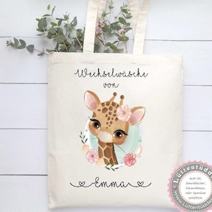 cute bag giraffe change of clothes change of clothes (personalized) for kindergarten desired name KITA kindergarten enrollment Lüttentüddel®