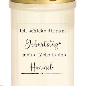 zauberhafte Aufkleber BIRTHDAY Geburtstag Liebe Trauer Geburtstag für Grablichter von Lüttentüddel®
