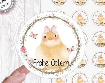 Sugar-sweet stickers "Chicks" Happy Easter 24 pieces 4 cm self-adhesive labels from Lüttentüddel®