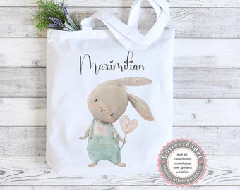 zuckersüße Tasche Hase Wechselwäsche Wechselkleidung (personalisiert) Kindergarten  Wunschname KITA Kindergarten Einschulung  Lüttentüddel®