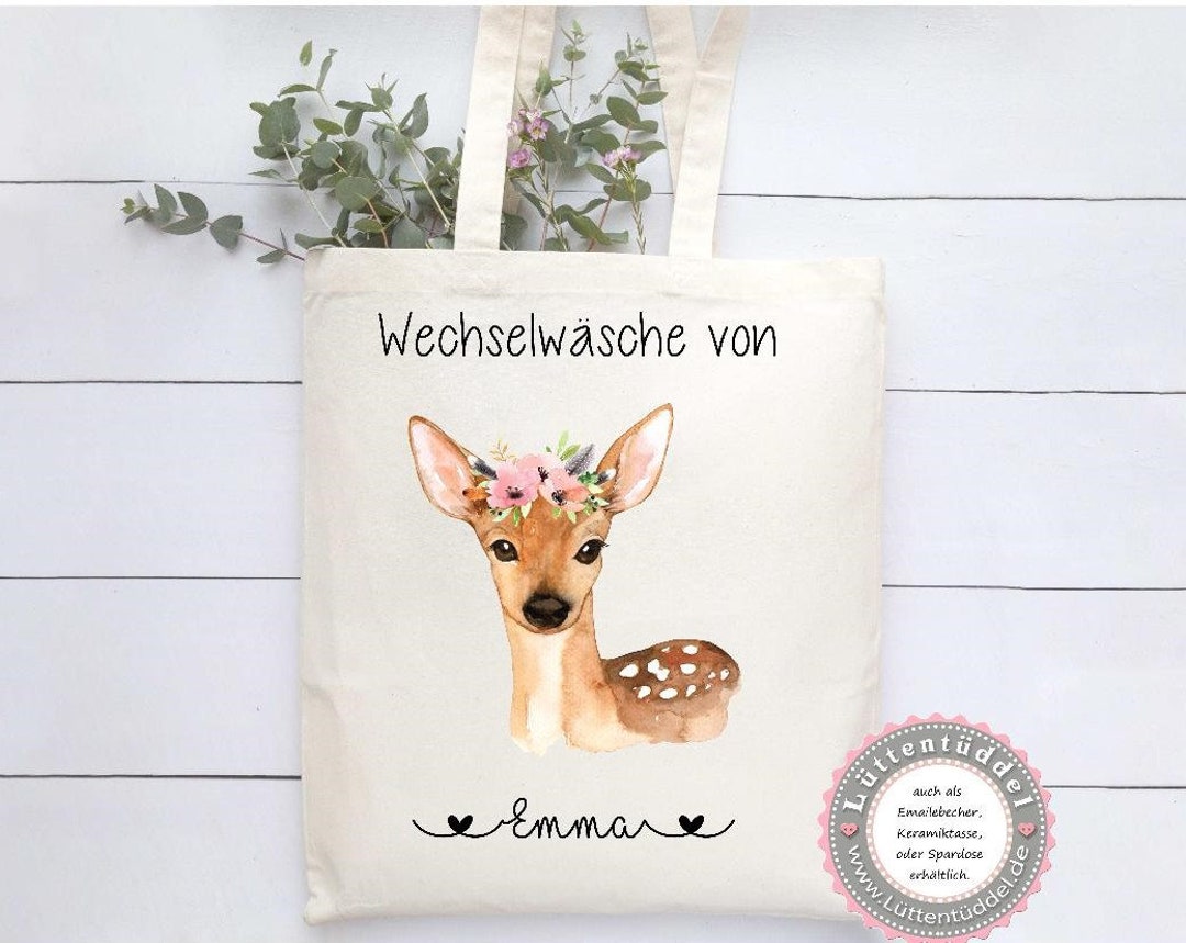 Personalisiertes Kindergarten-Täschchen Von Kleckerliese Mit Süßem Fuchs-Design - Ideal Für Wechselkleidung