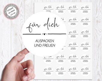 Sticker Aufkleber "für dich" 24 Stück 4cm Briefumschlag Einladung Karte von Lüttentüddel®