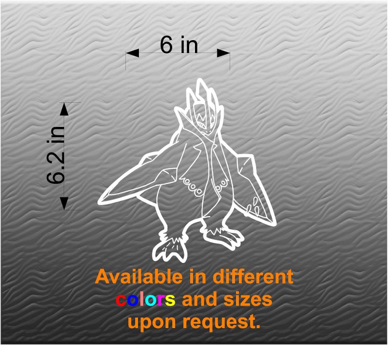 Vinyl Sticker 395 Empoleon. 6 x 6.2 Car Decals and more Pokemon Decal Laptop Decals Window Decals