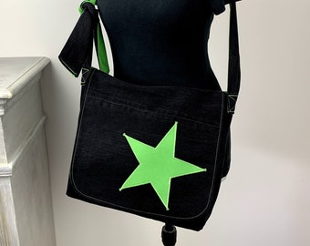 Shoulder bag, star, jeans upcycling, shoulder bag, knot bag, jeans bag