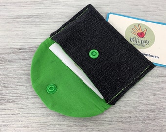 Wallet, jeans upcycling, business card bag, vegan wallet, tampon bag, jeans bag