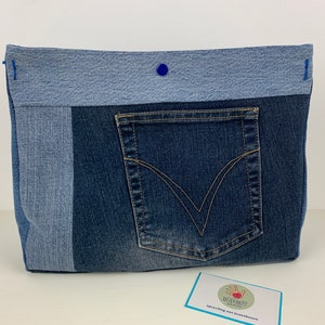 Projekttasche, Jeans upcycling, Handtaschenutensilo, Bag in Bag Bild 1