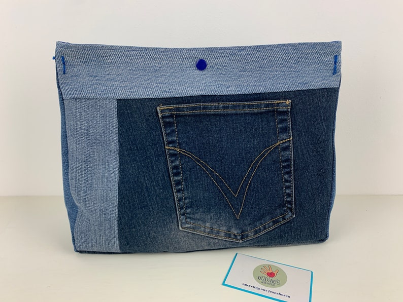 Projekttasche, Jeans upcycling, Handtaschenutensilo, Bag in Bag Bild 1