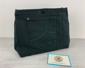 Handtaschenutensilo, Jeans upcycling, Projekttasche, Jeanstasche