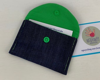 Geldbeutel, Jeans upcycling, Visitenkartentasche, veganer Geldbeutel, Pillentasche, Pflastertasche