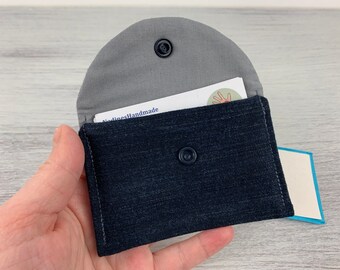 Wallet, jeans upcycling, business card bag, vegan wallet, headphone bag, jeans bag