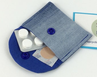 Tampontasche Jeans upcycling, Pillentasche