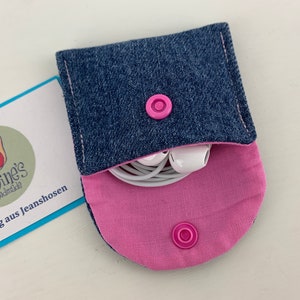 Headphone bag, jeans upcycling, jeans bag, purse, plaster bag, tampon bag image 3