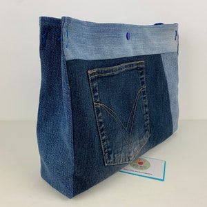 Projekttasche, Jeans upcycling, Handtaschenutensilo, Bag in Bag Bild 5