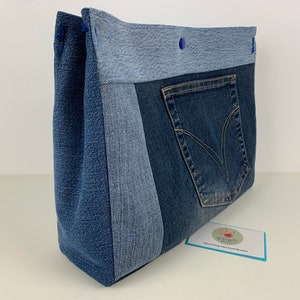 Projekttasche, Jeans upcycling, Handtaschenutensilo, Bag in Bag Bild 2