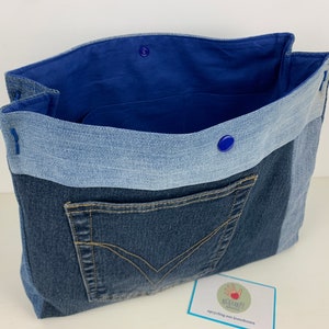 Projekttasche, Jeans upcycling, Handtaschenutensilo, Bag in Bag Bild 3