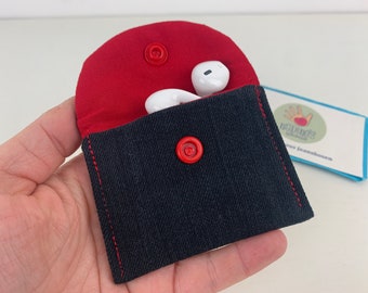 Headphone pocket, jeans upcycling, pill pocket, tampon pocket, vegan wallet