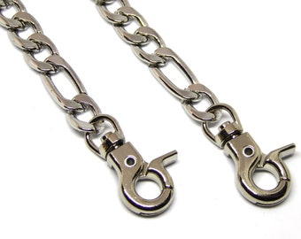 bag chain, Figarochain, silver, 60 cm (26)
