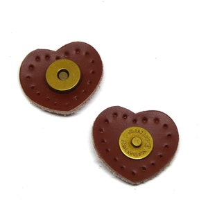 heart leather closer for handbags, brown 108 image 1