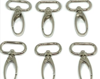 6 snaphooks, silver, 50 x 30 mm