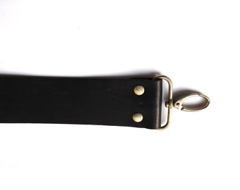 bag handle, genuine leather, black,  40 cm(53)