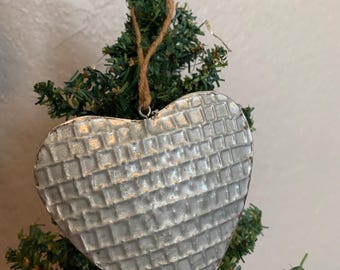 Large Puffy Silver Heart, one