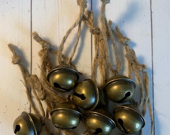 10 Tiny bronze finish bells