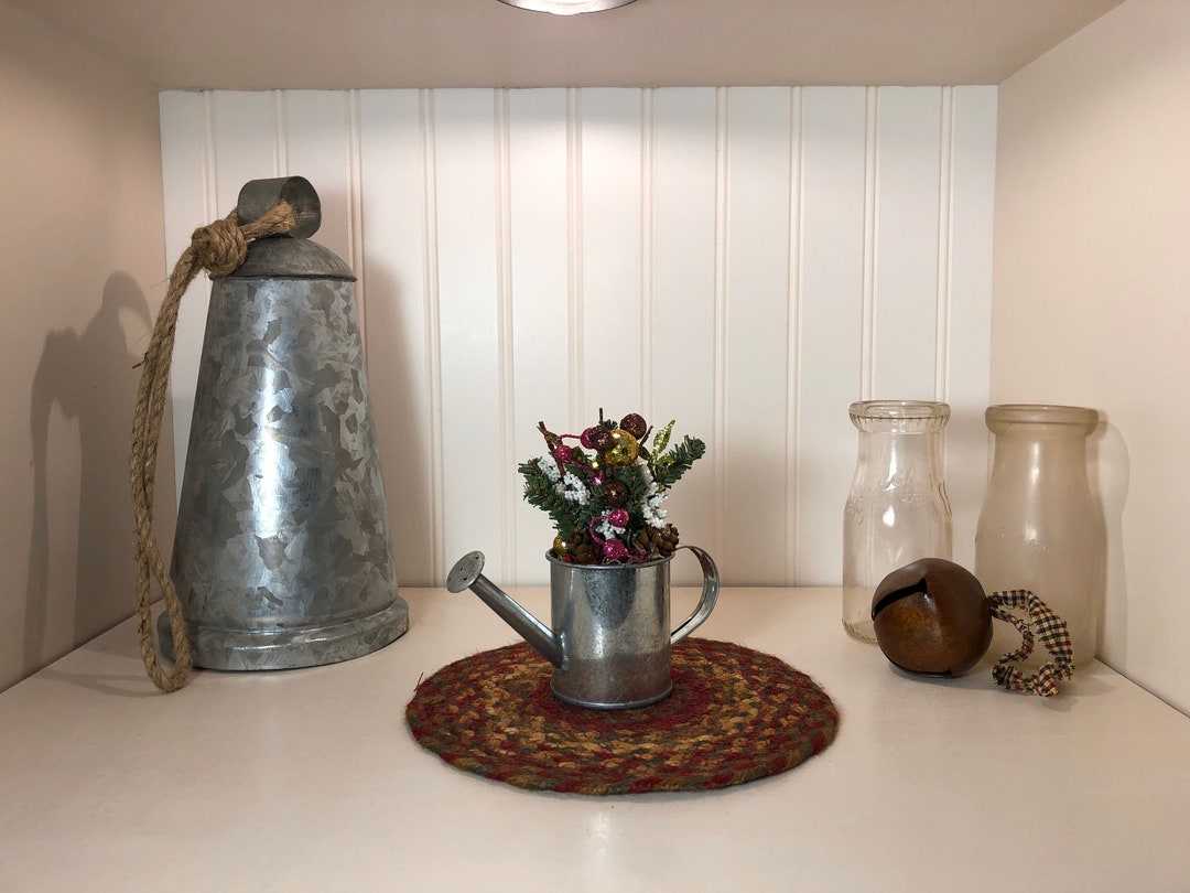 Small Galvanized Watering Can With Christmas Evergreen and Etsy