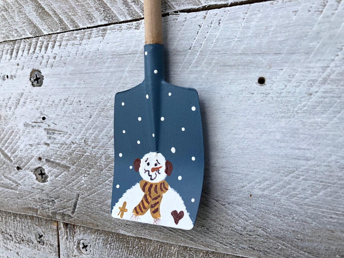 Snowman Christmas Shovel Ornament or Santa Christmas Etsy