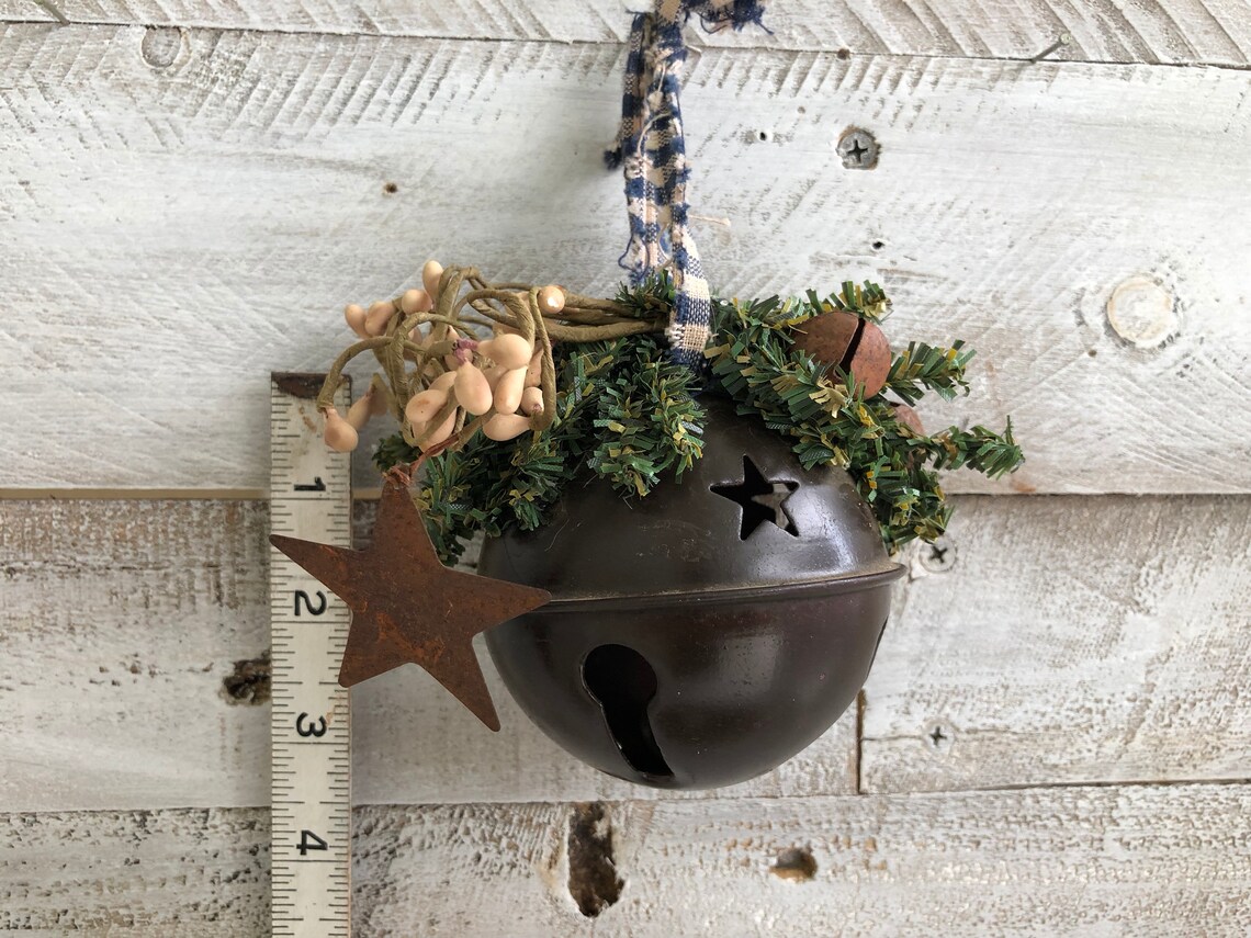 Decorative Rustic Metal Bells.Christmas Tree Etsy