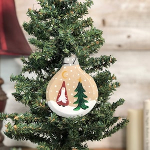 Wooden Christmas Ornament Hand-Painted Santa.Primitive Rustic Christmas Decor