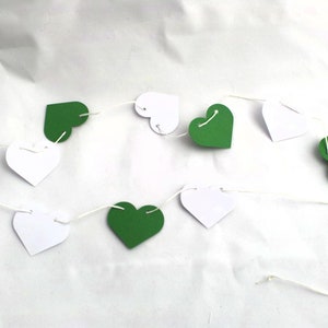 Herz-Girlande in grün-weiß HG007 Bild 1
