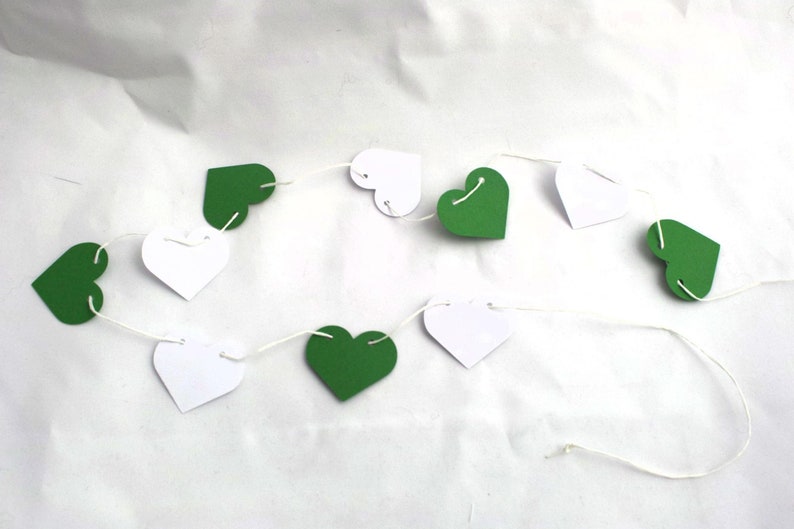 Herz-Girlande in grün-weiß HG007 Bild 1