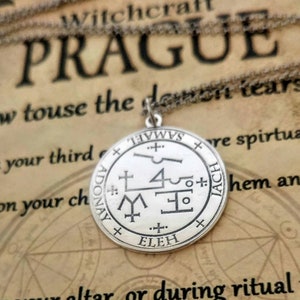 Archangel Samael Sigil Pendant Necklace - Handcrafted Angelic Jewelry