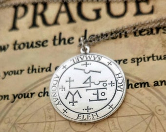 Collier à pendentif sceau de l'archange Samael - Bijoux angéliques artisanaux